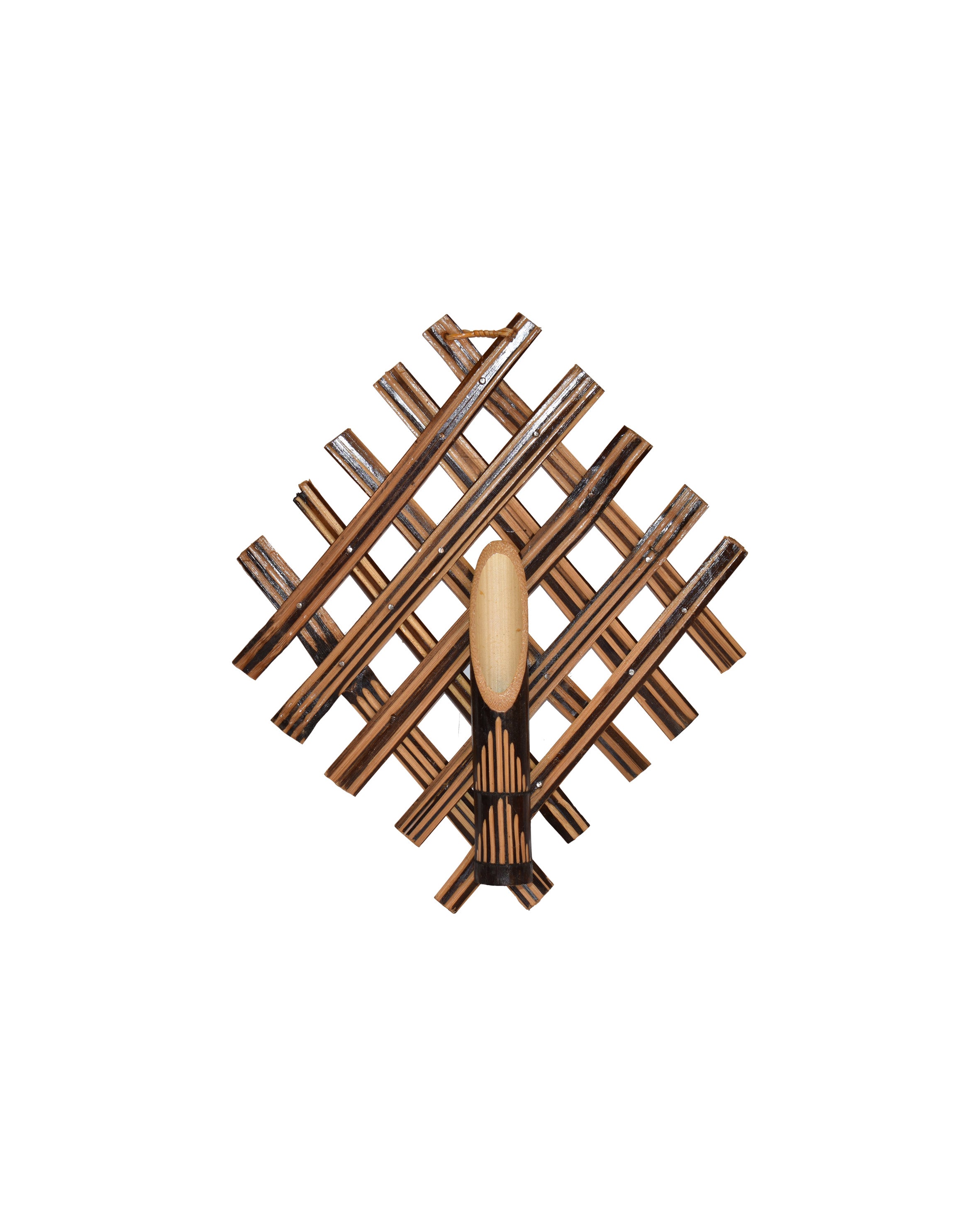 Hand made Hanging Bamboo Flower Pot (SET OF 2) — image 3