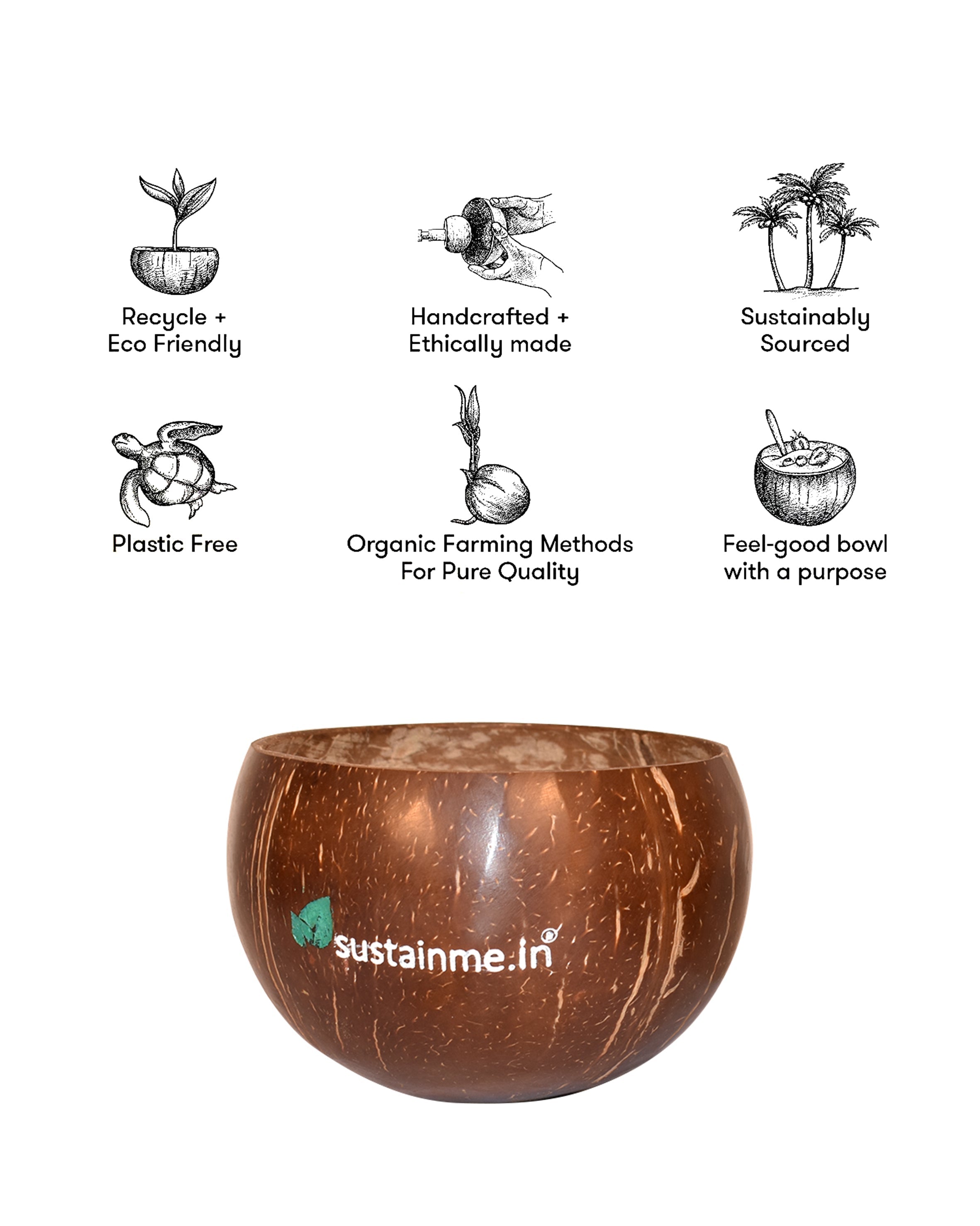 Jumbo Coconut Food Bowl with Spoon ( Set of 2 ) — image 7