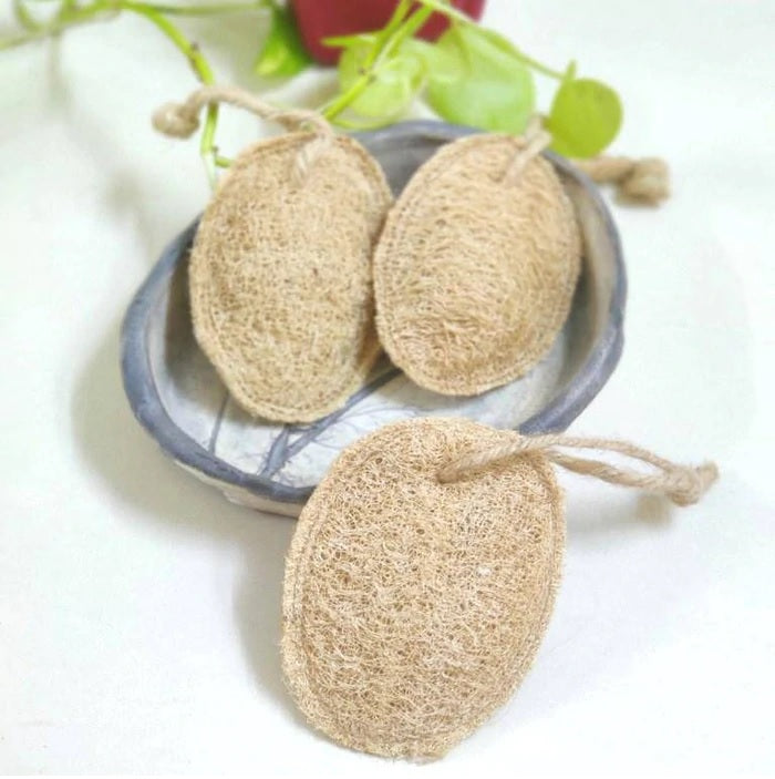 Natural Plant based loofah-Set of 3 Bathing sponge or scrub — image 3