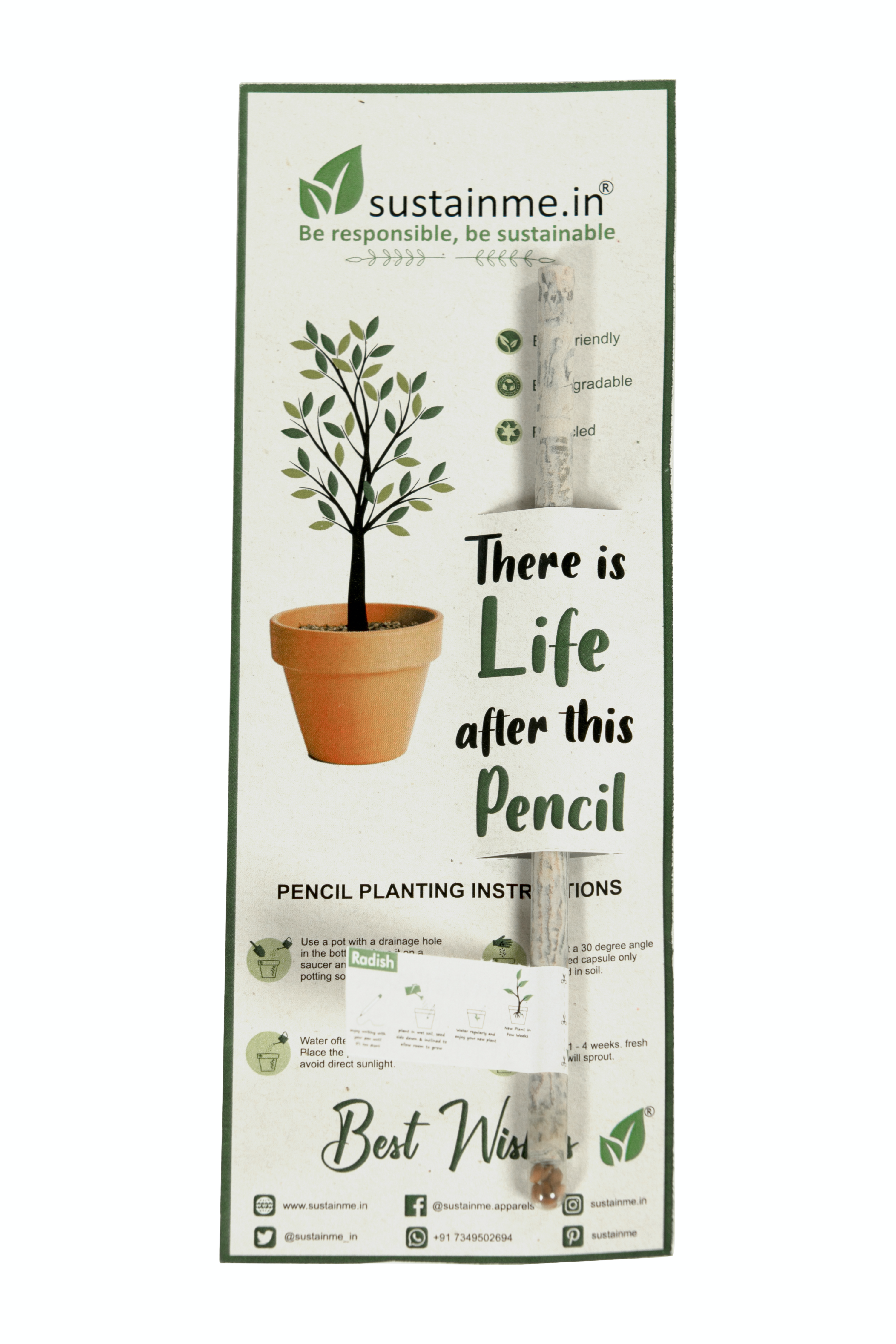 Recycled Paper Plantable Pencil 1 Pack — image 1