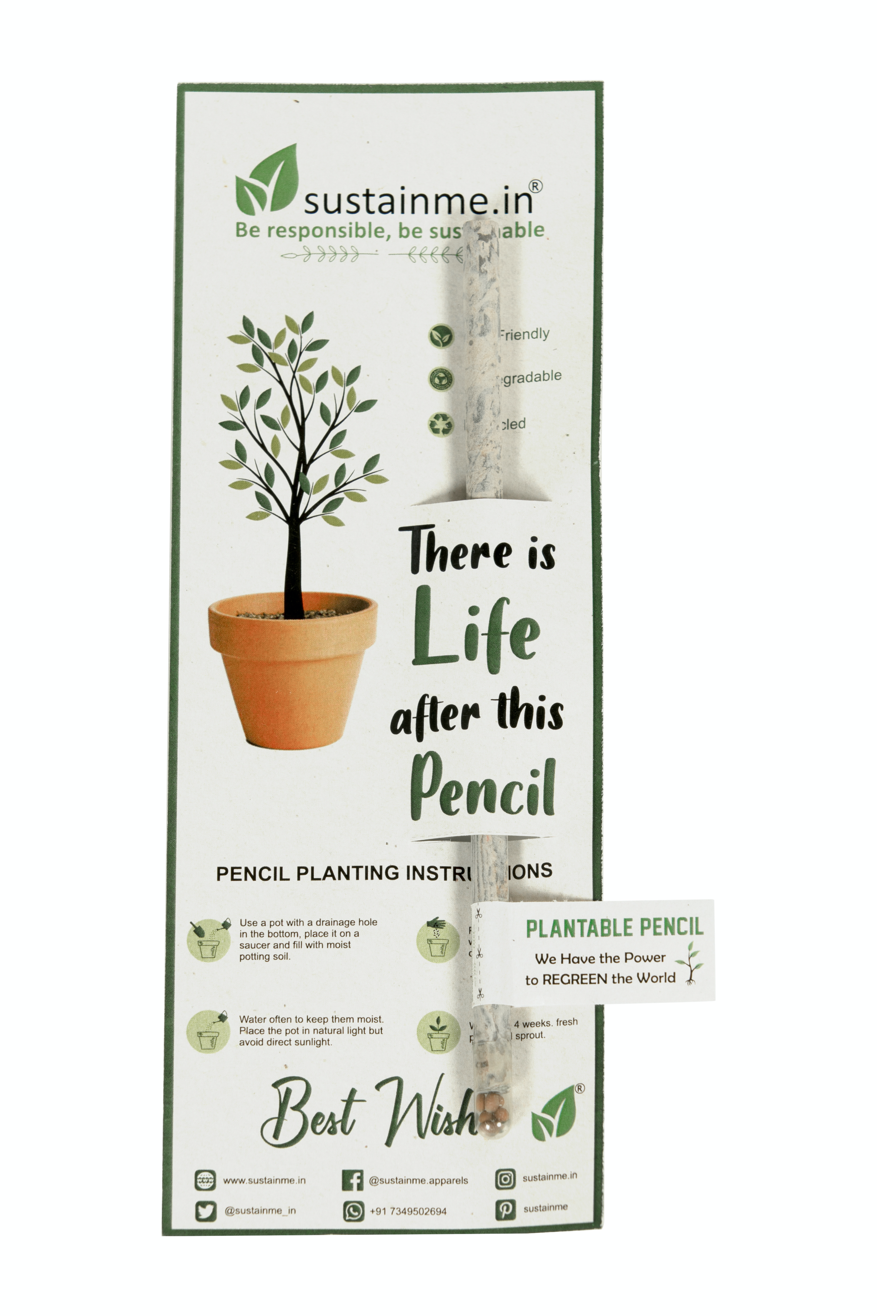 Recycled Paper Plantable Pencil 1 Pack — image 2