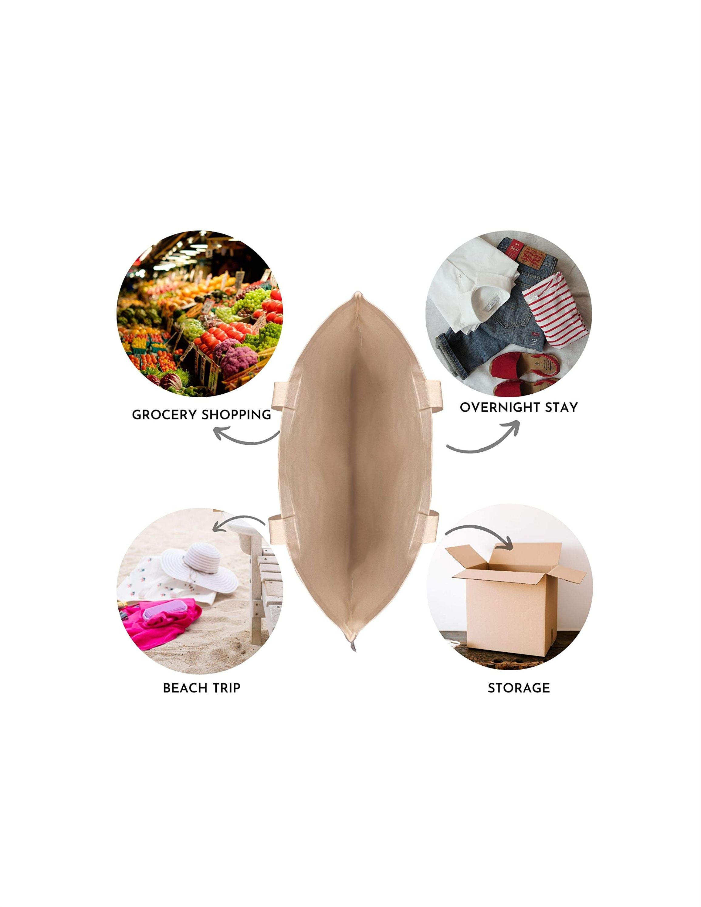 Organic Cotton Simple Tote bag - 2 Pack — image 3